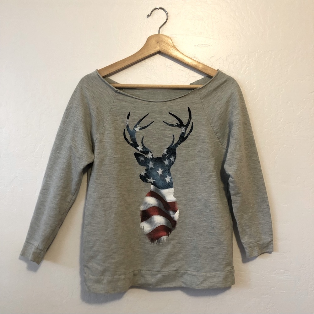 American Flag Deer Sweatshirt
